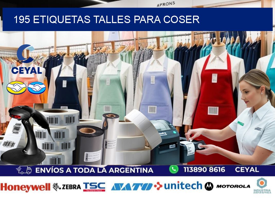 195 ETIQUETAS TALLES PARA COSER