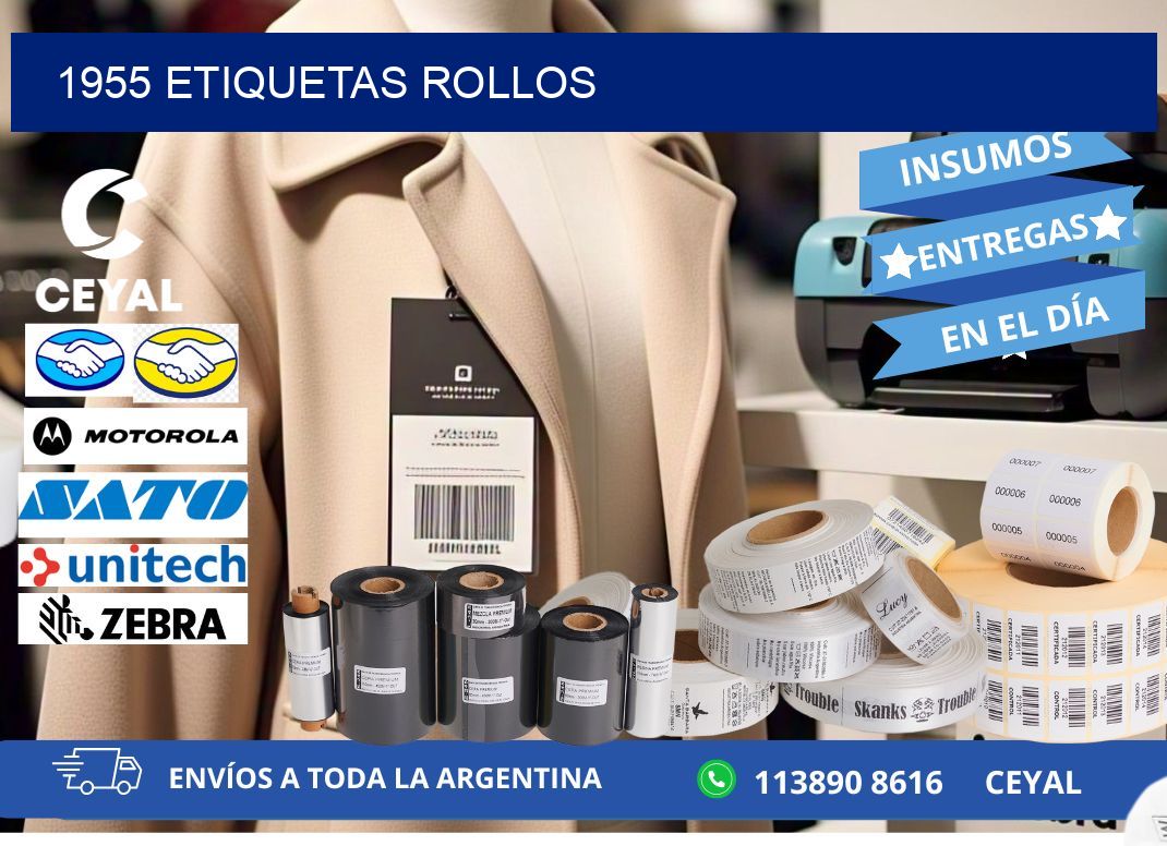 1955 etiquetas rollos