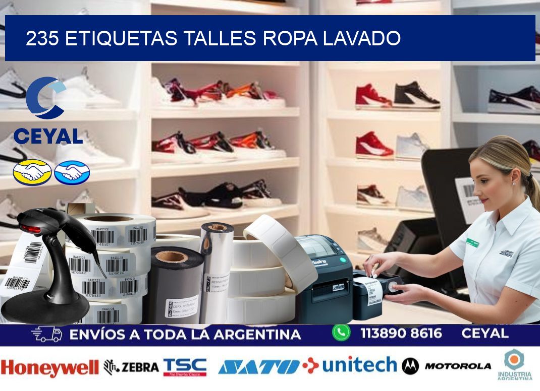 235 ETIQUETAS TALLES ROPA LAVADO