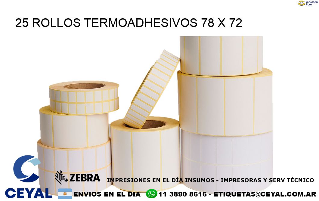 25 ROLLOS TERMOADHESIVOS 78 x 72