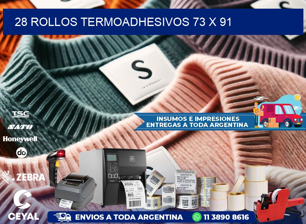 28 ROLLOS TERMOADHESIVOS 73 x 91