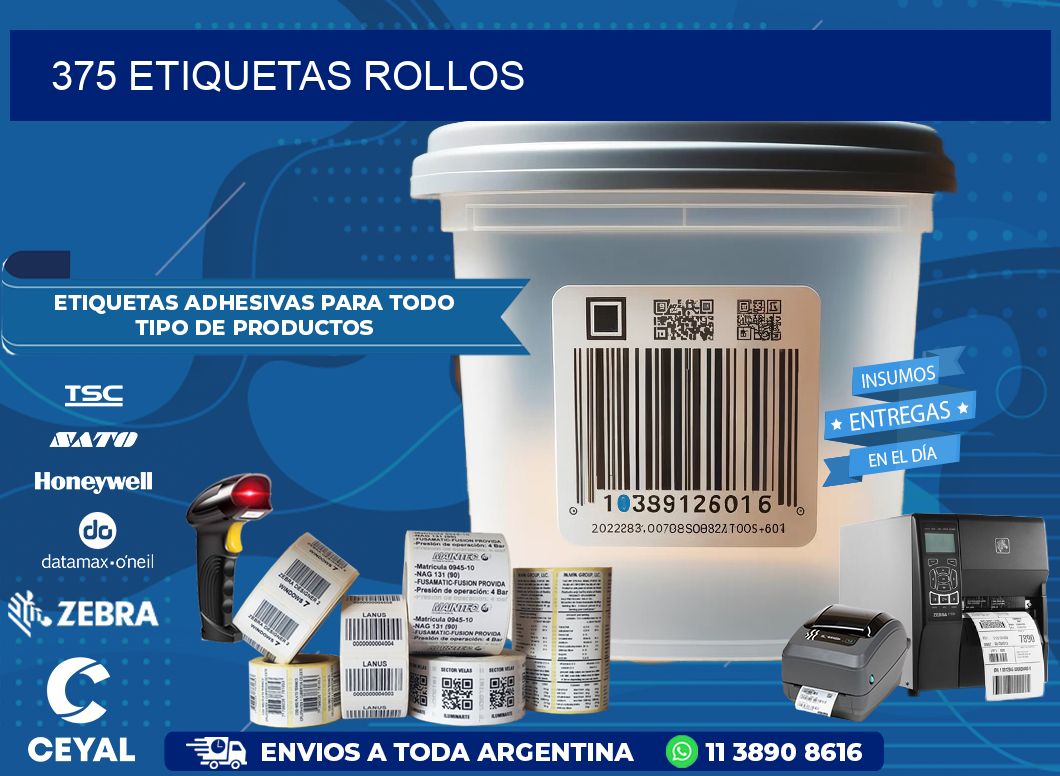 375 etiquetas rollos