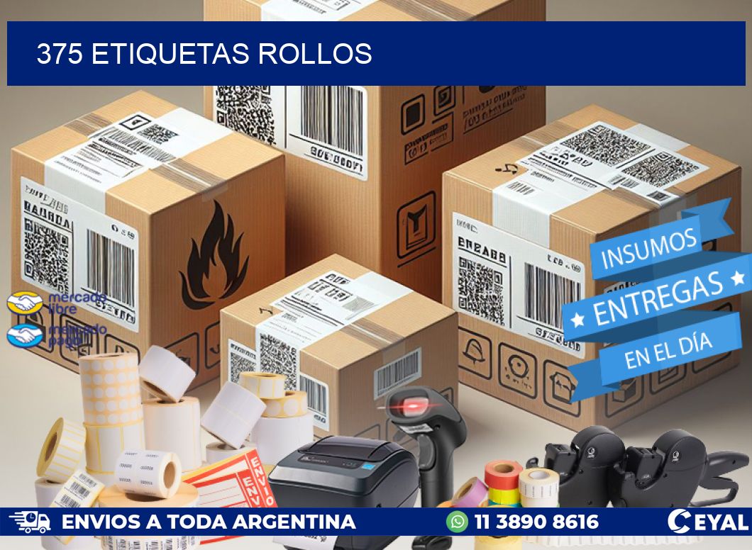 375 etiquetas rollos