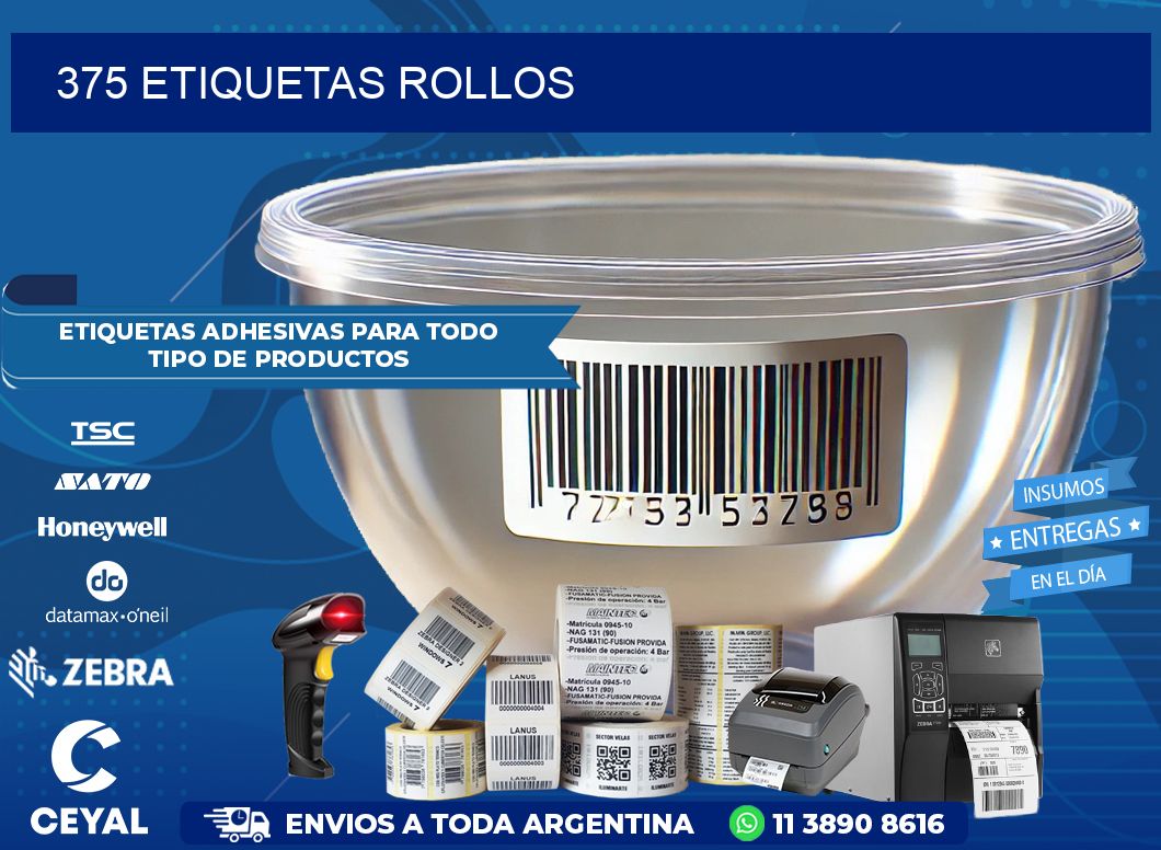375 etiquetas rollos