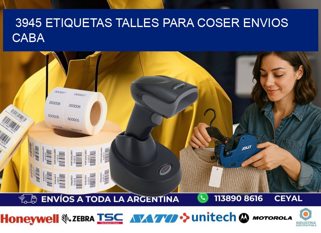 3945 ETIQUETAS TALLES PARA COSER ENVIOS CABA
