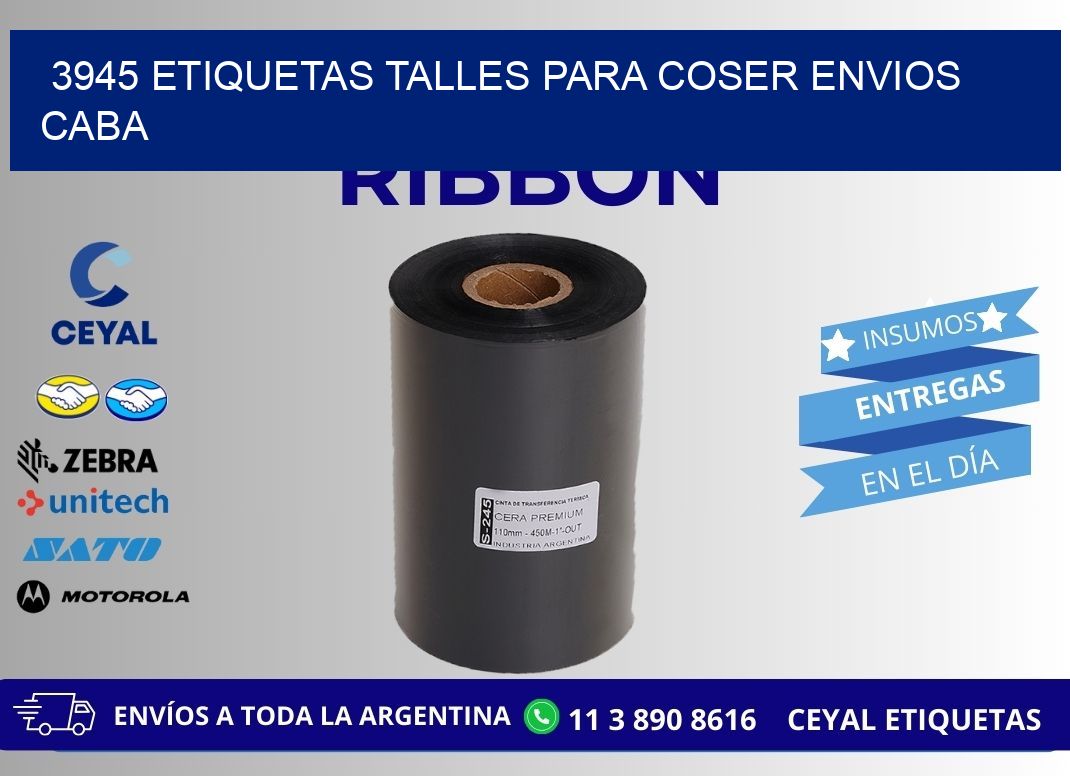 3945 ETIQUETAS TALLES PARA COSER ENVIOS CABA