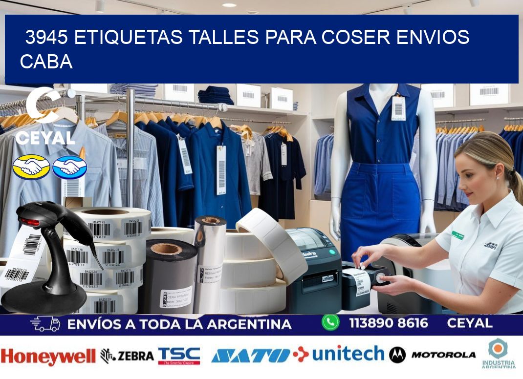 3945 ETIQUETAS TALLES PARA COSER ENVIOS CABA
