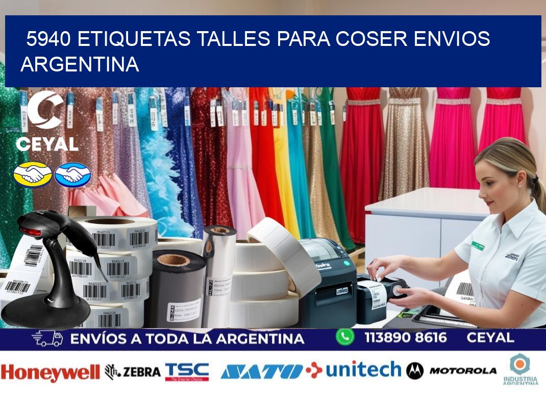 5940 ETIQUETAS TALLES PARA COSER ENVIOS ARGENTINA