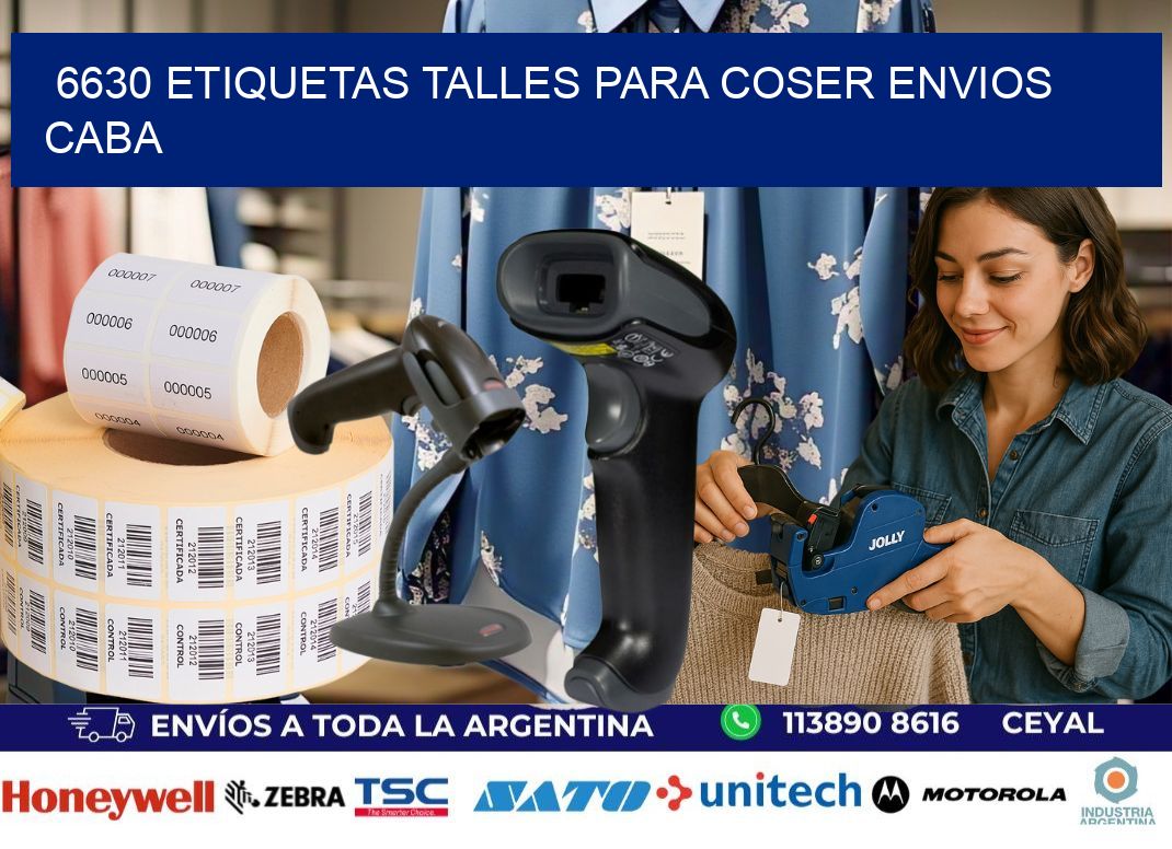 6630 ETIQUETAS TALLES PARA COSER ENVIOS CABA