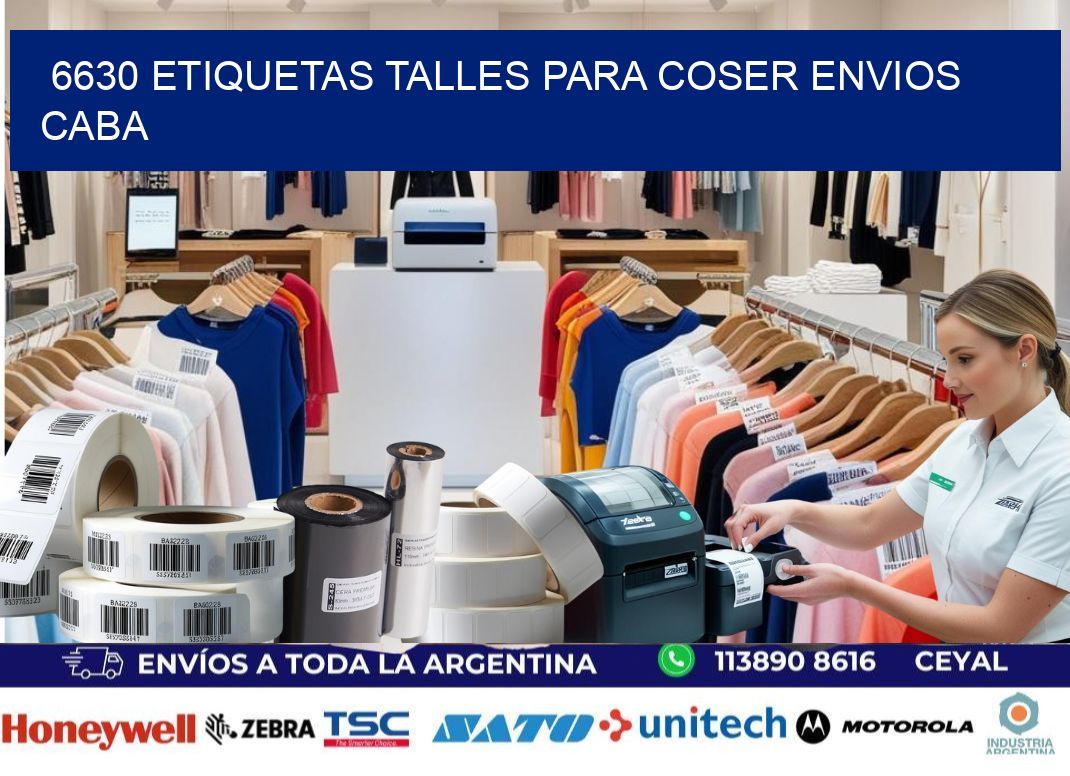 6630 ETIQUETAS TALLES PARA COSER ENVIOS CABA