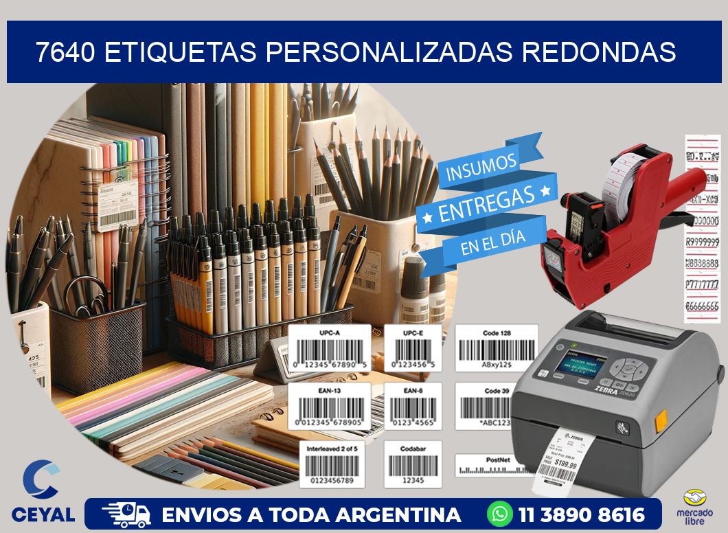 7640 Etiquetas personalizadas redondas