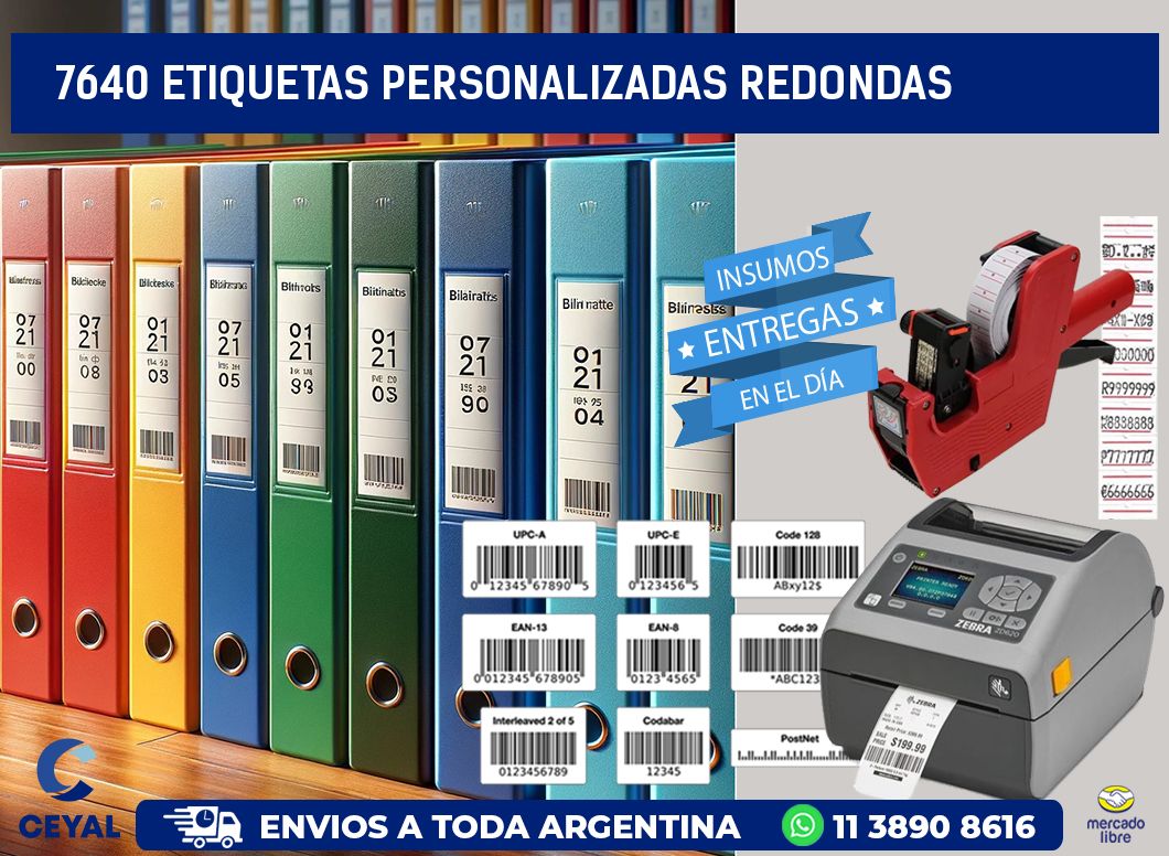 7640 Etiquetas personalizadas redondas