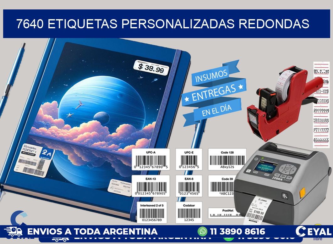 7640 Etiquetas personalizadas redondas