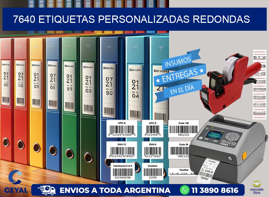 7640 Etiquetas personalizadas redondas