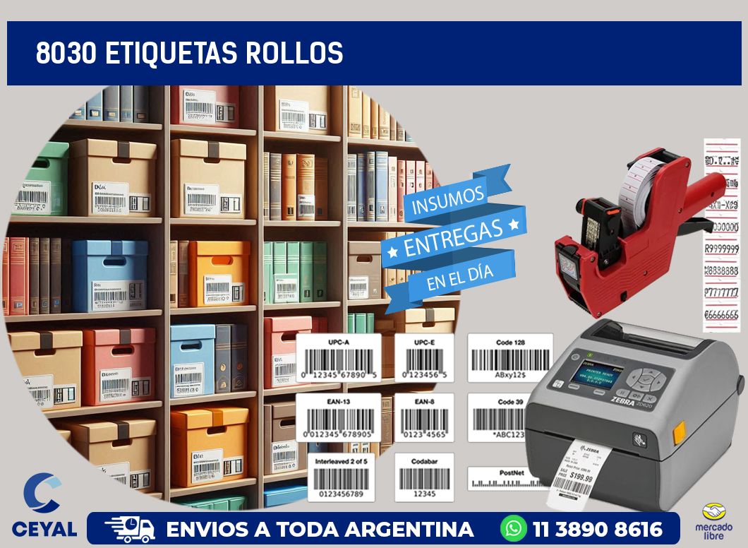 8030 etiquetas rollos