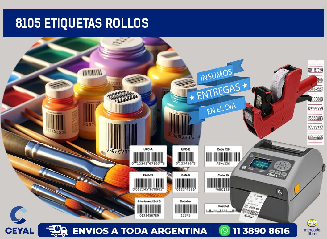 8105 etiquetas rollos