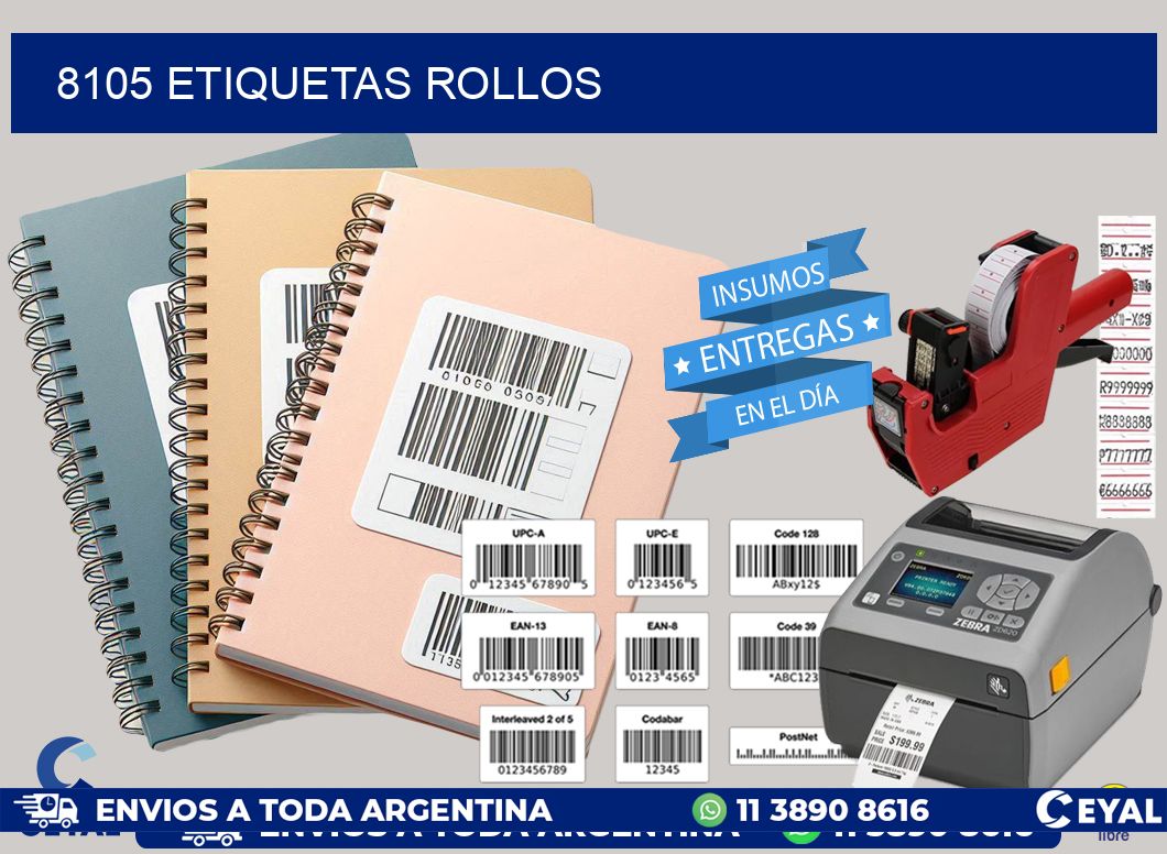 8105 etiquetas rollos