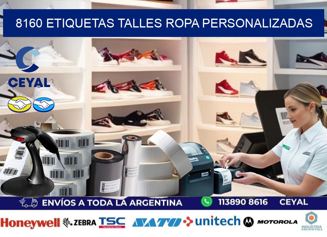 8160 ETIQUETAS TALLES ROPA PERSONALIZADAS