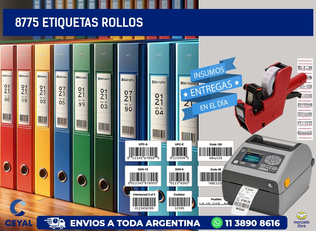 8775 etiquetas rollos