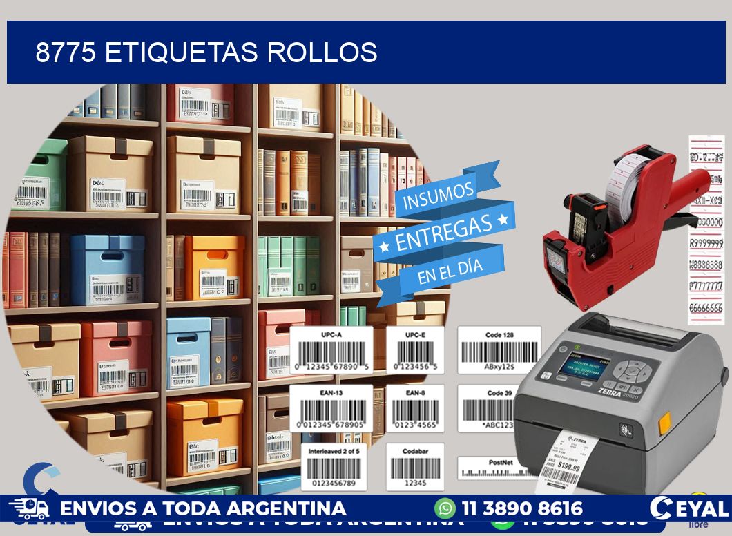 8775 etiquetas rollos