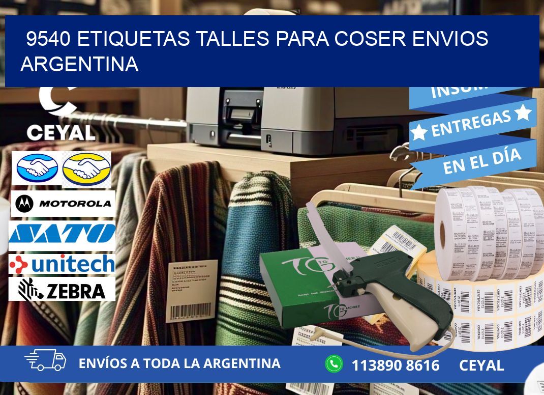 9540 ETIQUETAS TALLES PARA COSER ENVIOS ARGENTINA