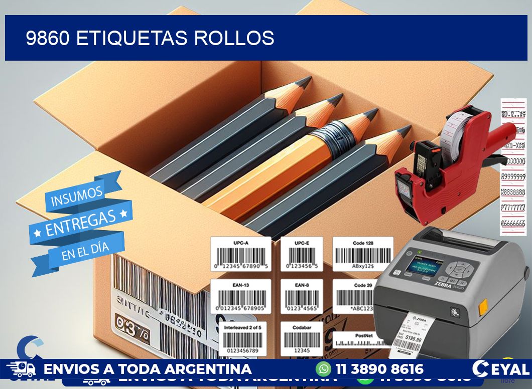 9860 etiquetas rollos