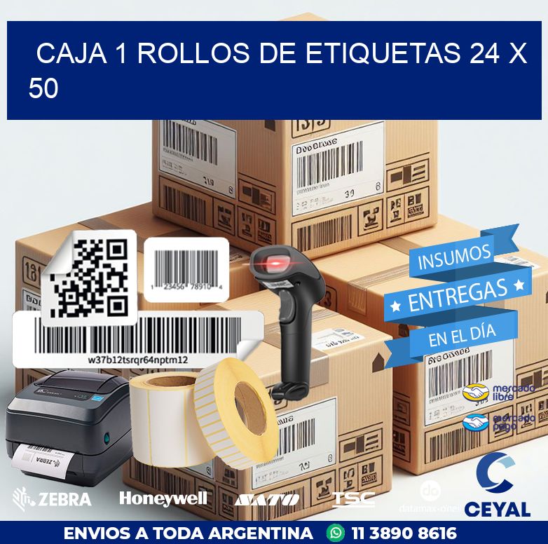 CAJA 1 ROLLOS DE ETIQUETAS 24 x 50