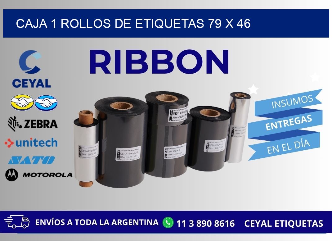 CAJA 1 ROLLOS DE ETIQUETAS 79 x 46