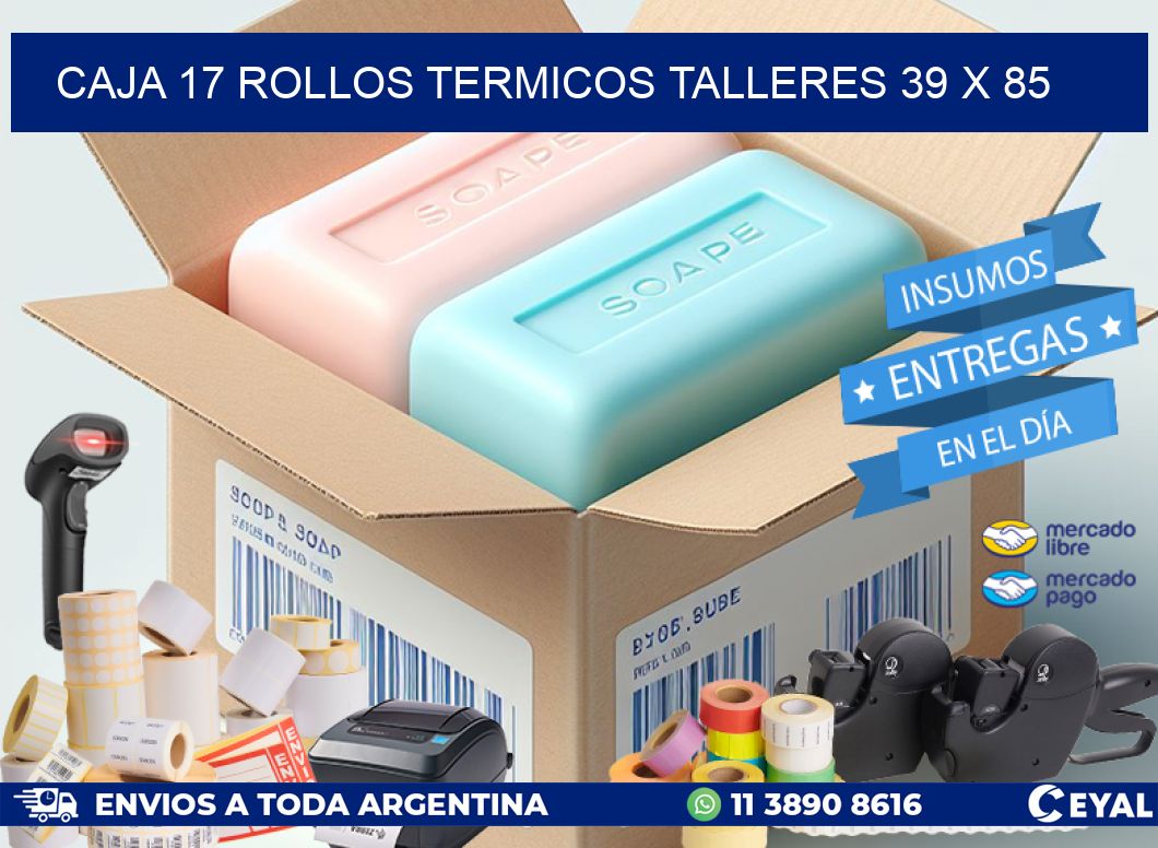 CAJA 17 ROLLOS TERMICOS TALLERES 39 x 85
