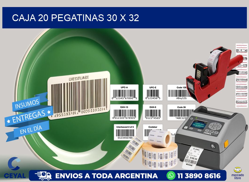 CAJA 20 PEGATINAS 30 x 32