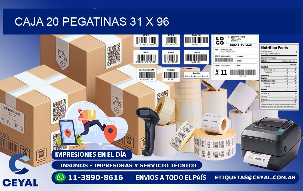 CAJA 20 PEGATINAS 31 x 96
