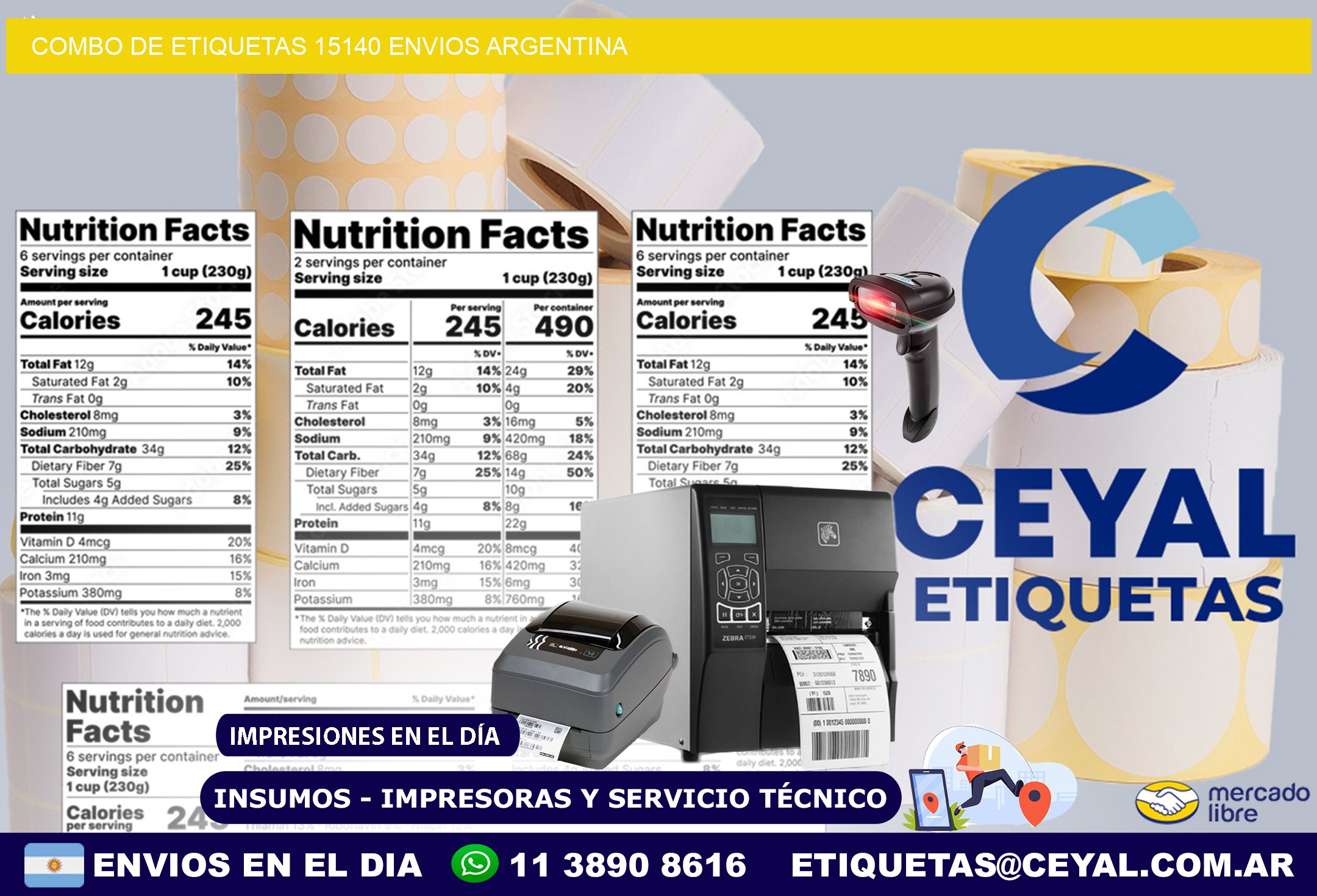 Combo de etiquetas 15140 ENVIOS ARGENTINA