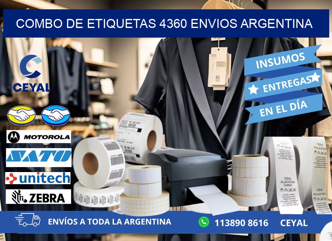 Combo de etiquetas 4360 ENVIOS ARGENTINA