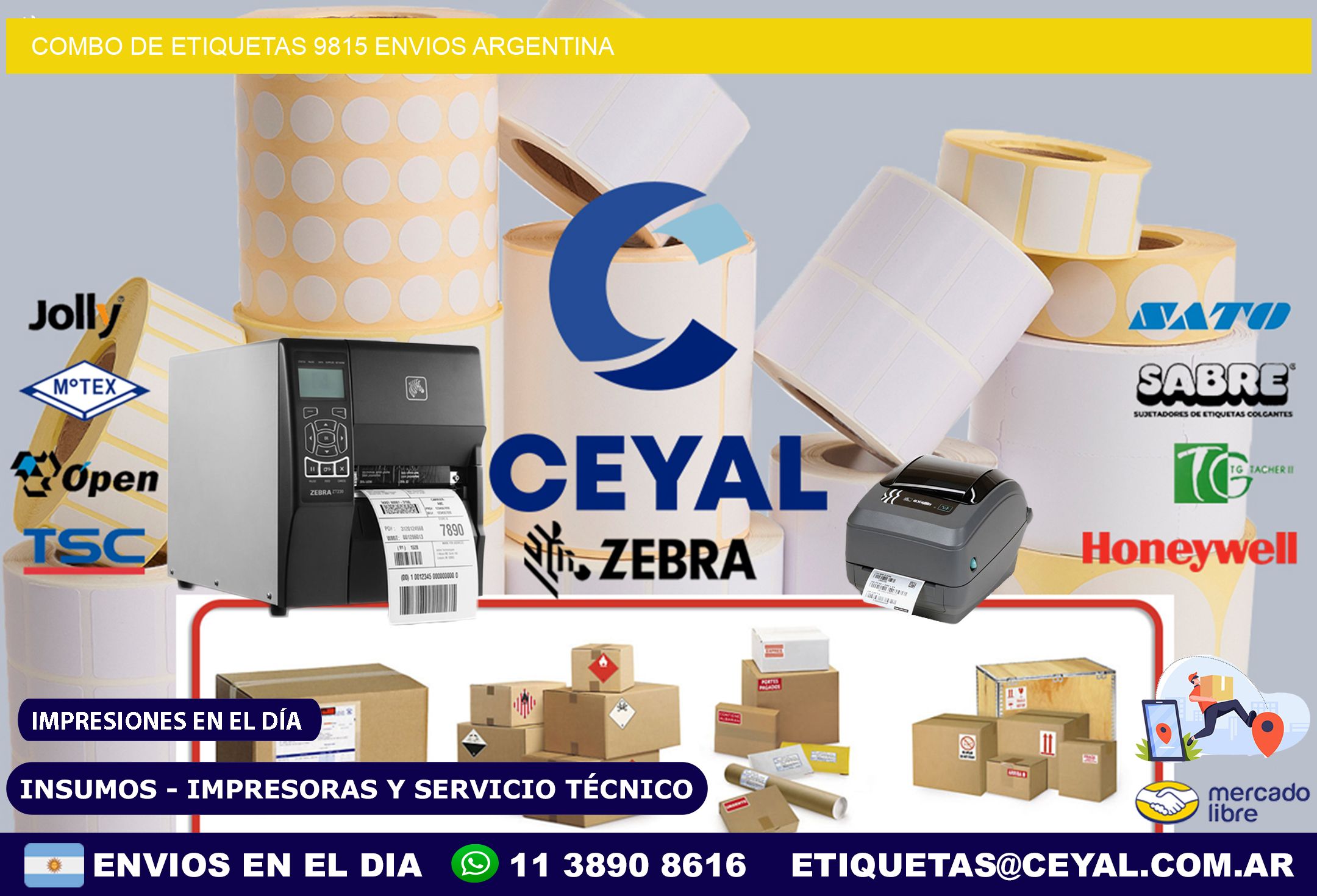 Combo de etiquetas 9815 ENVIOS ARGENTINA
