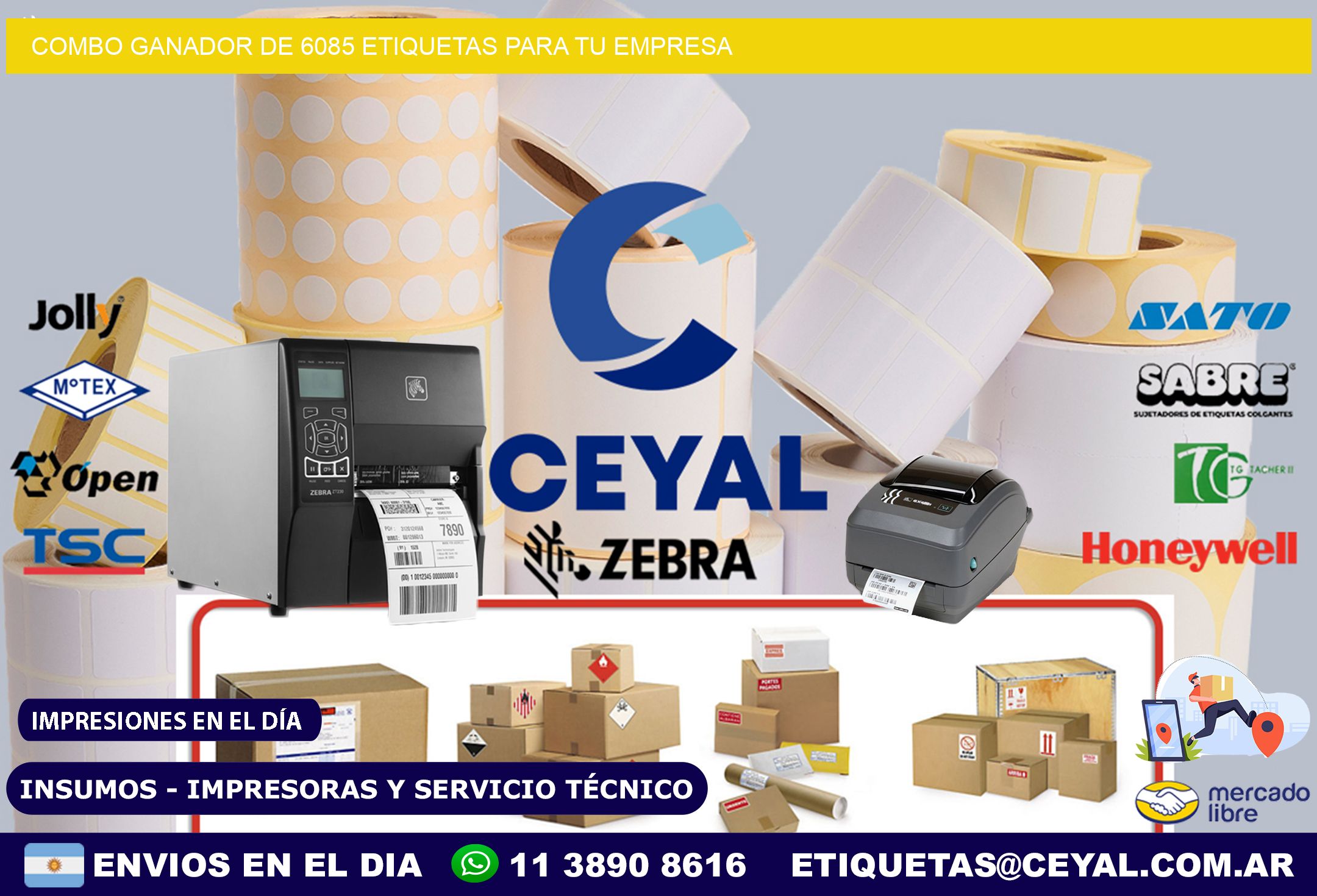 Combo ganador de 6085 etiquetas para tu empresa