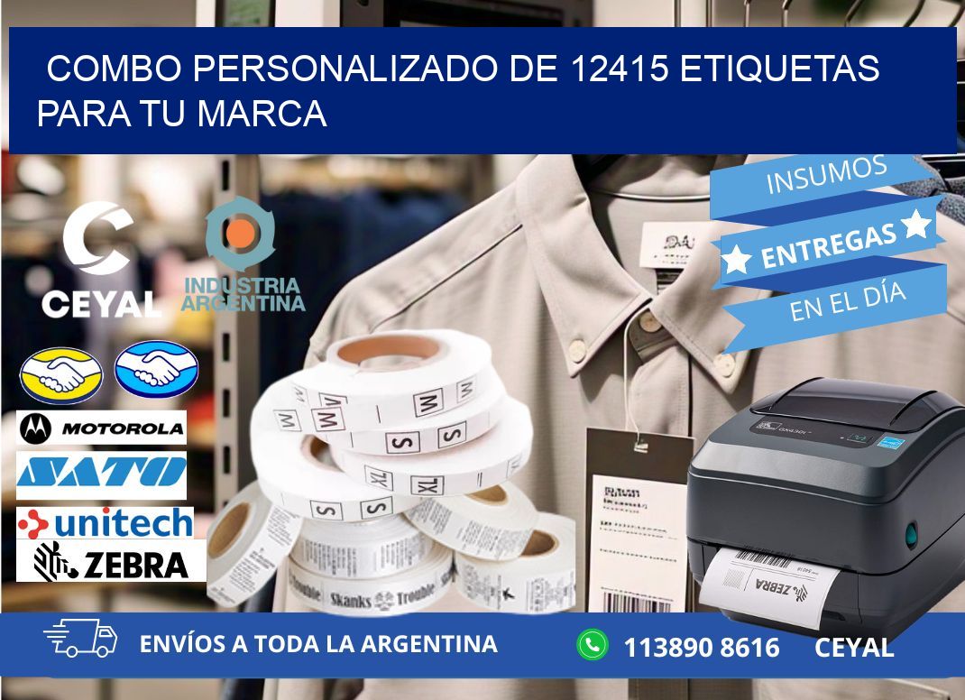 Combo personalizado de 12415 etiquetas para tu marca
