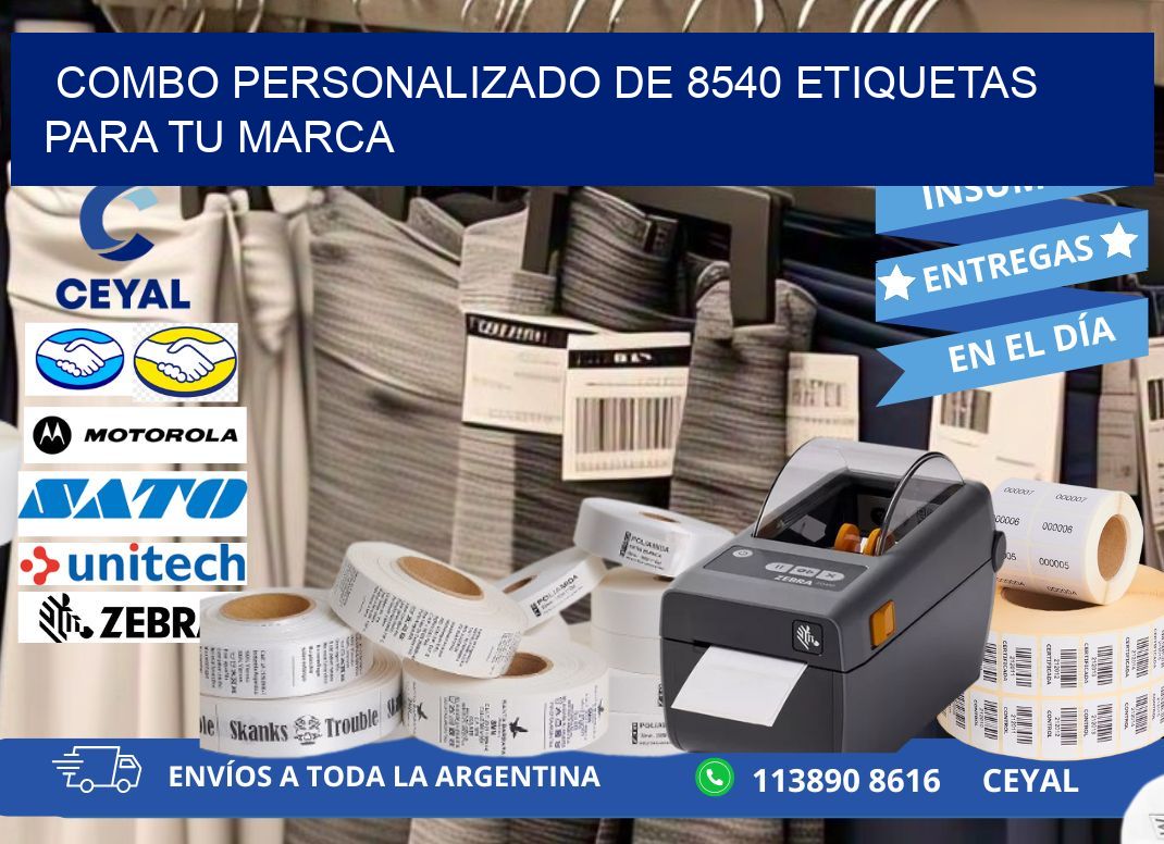 Combo personalizado de 8540 etiquetas para tu marca