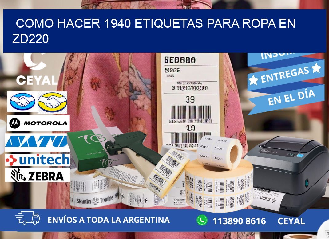 Como hacer 1940 etiquetas para ropa en zd220