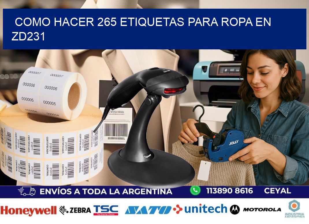 Como hacer 265 etiquetas para ropa en zd231