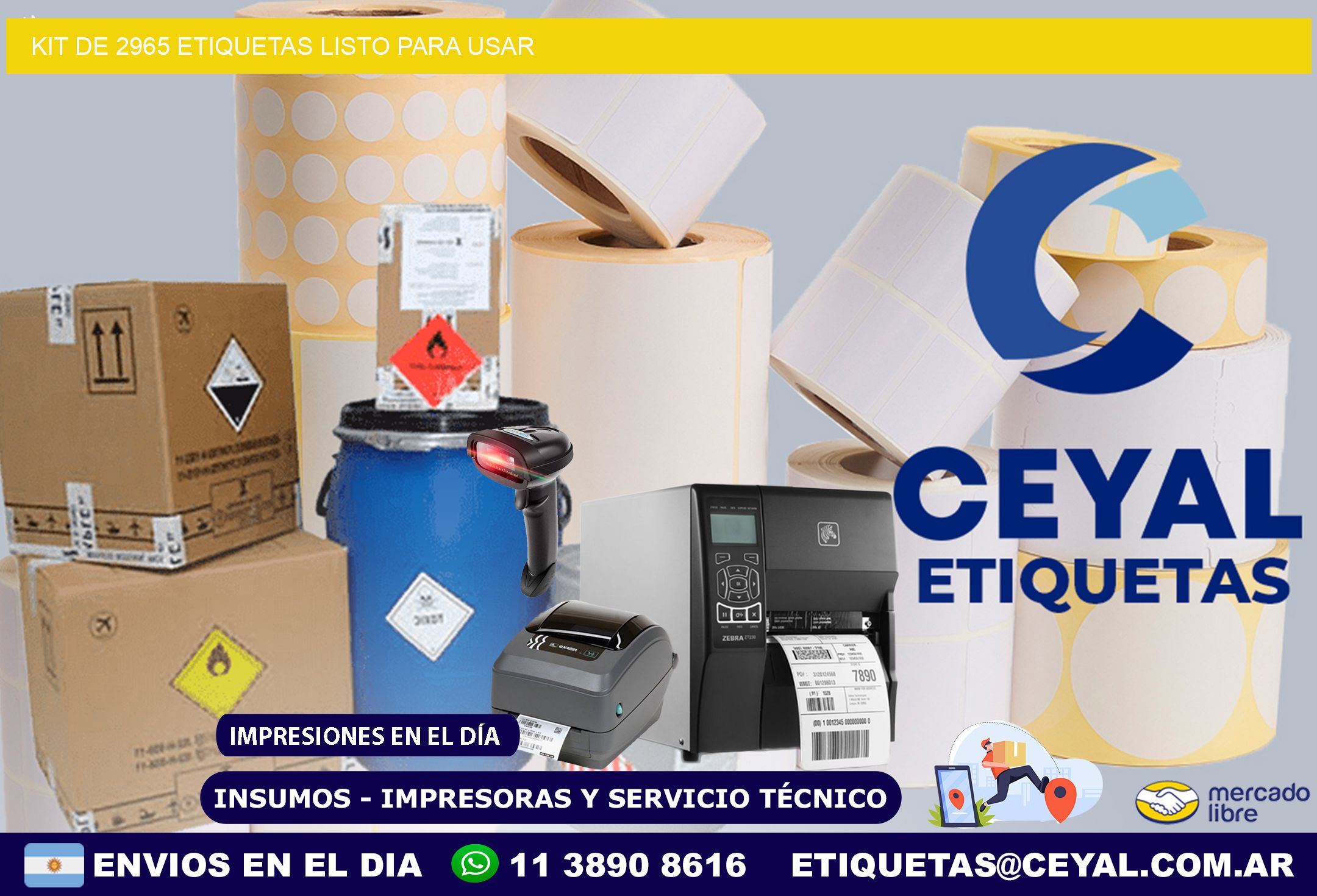 Kit de 2965 etiquetas listo para usar