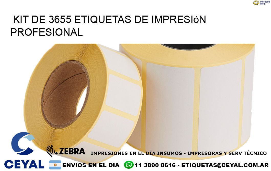 Kit de 3655 etiquetas de impresión profesional