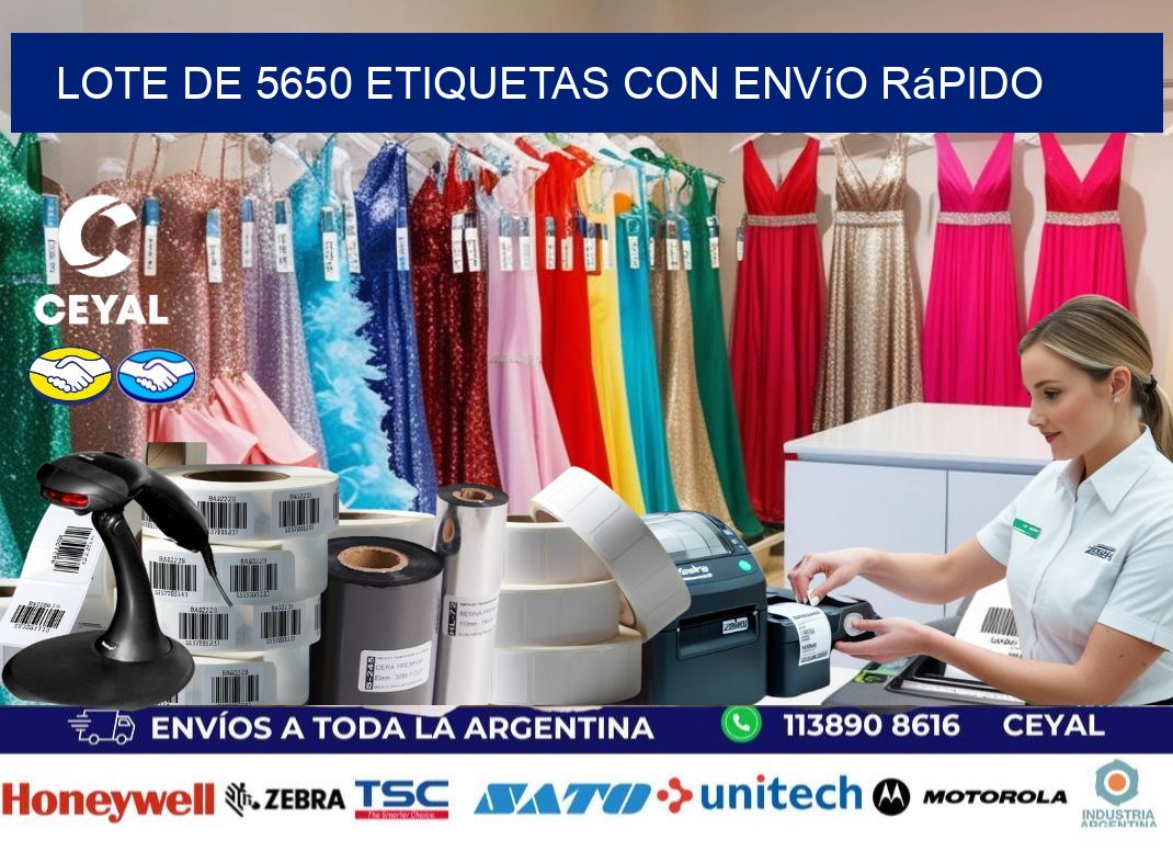 Lote de 5650 etiquetas con envío rápido
