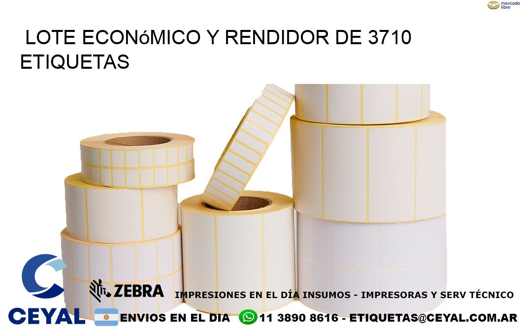 Lote económico y rendidor de 3710 etiquetas
