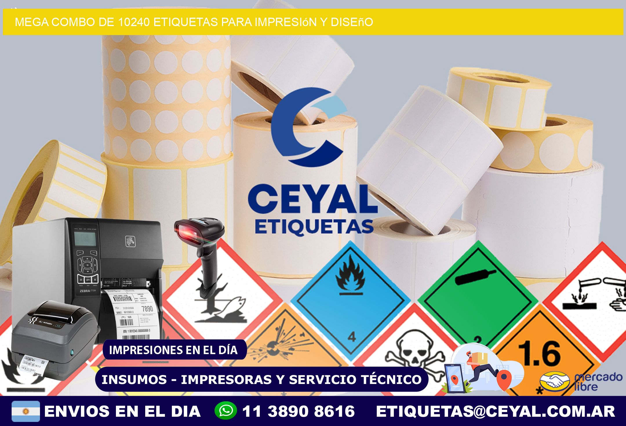 Mega combo de 10240 etiquetas para impresión y diseño