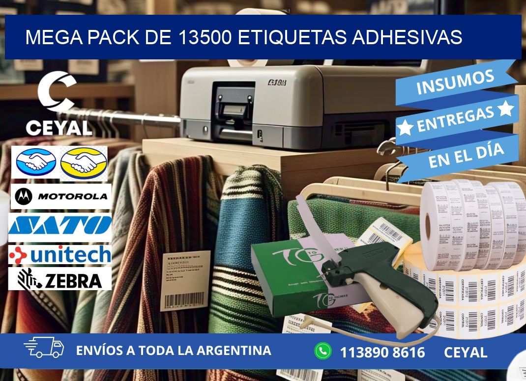 Mega pack de 13500 etiquetas adhesivas