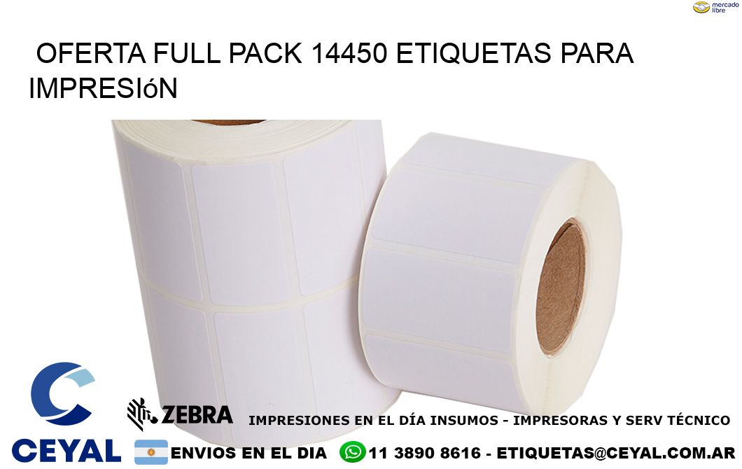 Oferta full pack 14450 etiquetas para impresión