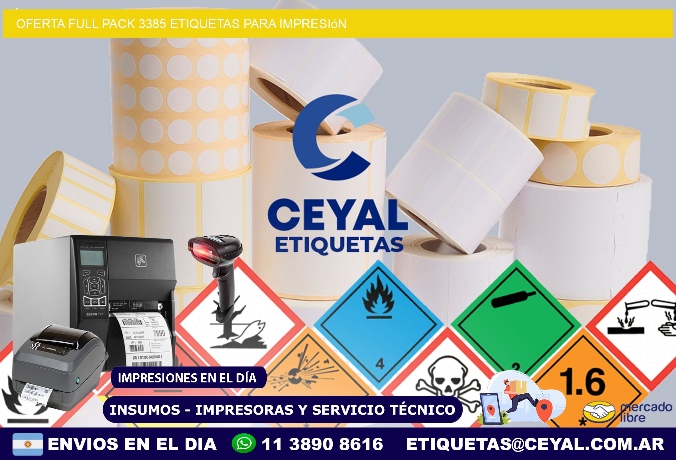 Oferta full pack 3385 etiquetas para impresión