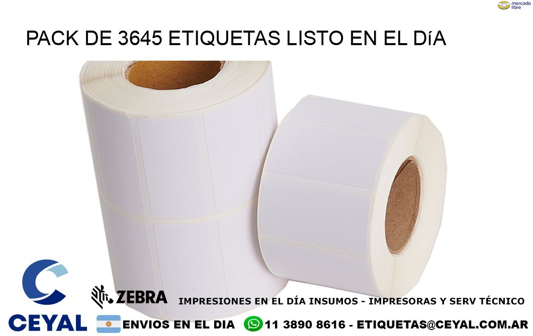 Pack de 3645 etiquetas listo en el día
