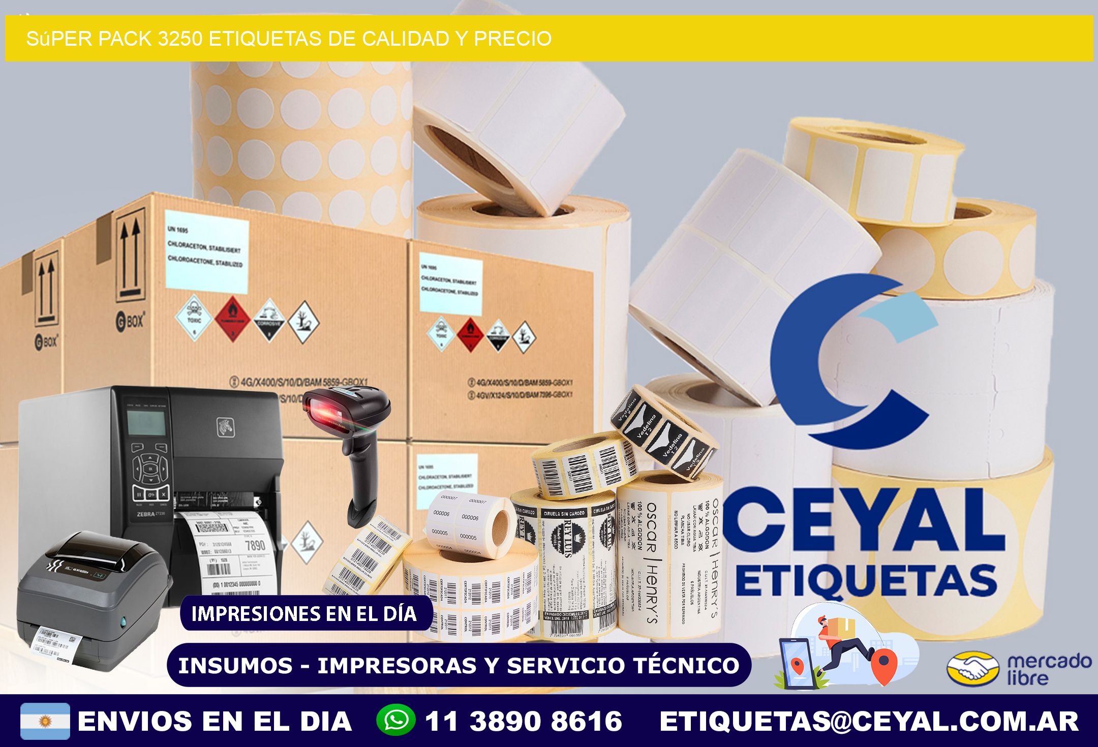 Súper pack 3250 etiquetas de calidad y precio
