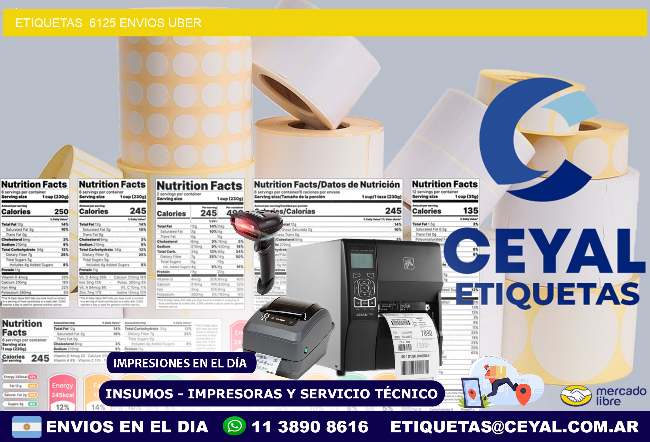 etiquetas  6125 ENVIOS UBER